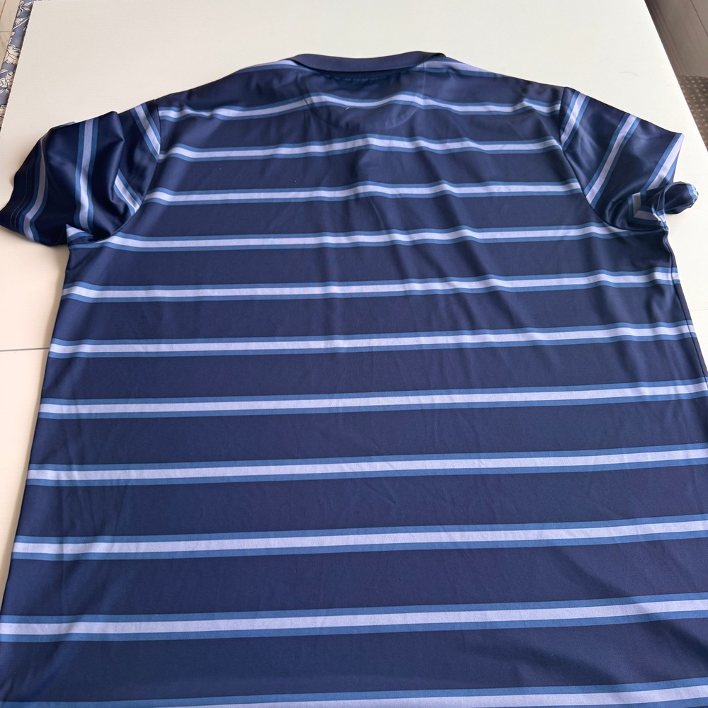 Callaway Opti-Dri Striped Golf Polo Shirt Mens XXL Navy Blue Short Sleeve Logo - Picture 4 of 7